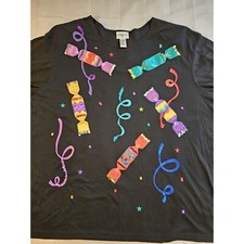 Top Adrian Jordan Negro Nochevieja Talla 26/28 confeti poppers