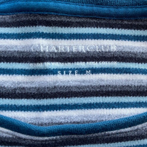 T-shirt Charter Club manica lunga a righe donna taglia media maglietta donna top - Foto 6 di 9