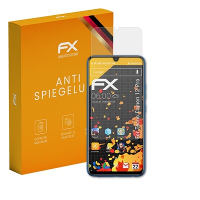 atFoliX 3x Displayfolie für Tecno Camon 12 Pro Schutzfolie matt&stoßfest Folie
