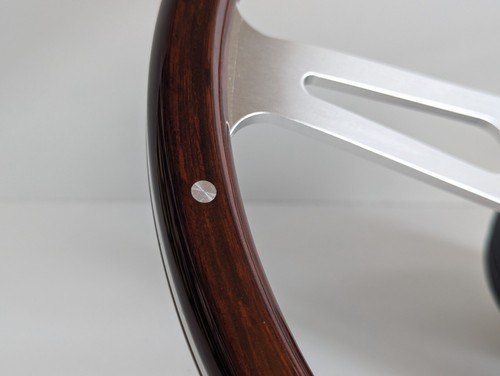 Steering Wheel wood NO HUB ADAPTER Wooden Vintage 380mm 15 inch Classic 6x70mm - Picture 8 of 13