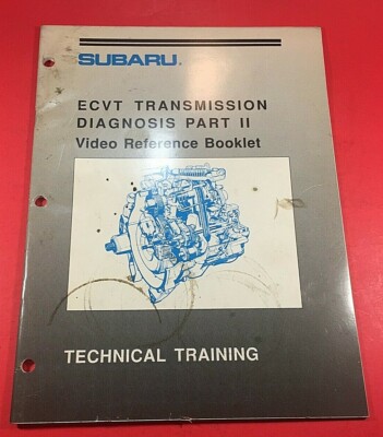 1991 Subaru ECVT Transmission Diagnosis Part II Video Reference Booklet MSA5AV13