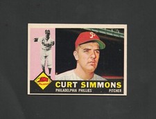 1960 Topps Curt Simmons #451 ~ Phillies ~~ Tough Card!