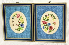 Vintage 2 framed National Paragon Floral Needlepoint