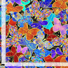 FLORA-CM2602 MULTI PACKED METALLIC BUTTERFLIES Timeless Durable cotton Fabric