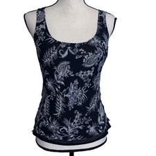 Separates by New York City Design Co Tank Top Small Black Silk Y2K Lined