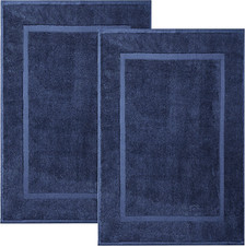 2x Luxury Cotton Bath Mats Terry Towelling 1000GSM Bathroom Rugs Soft Absorbent