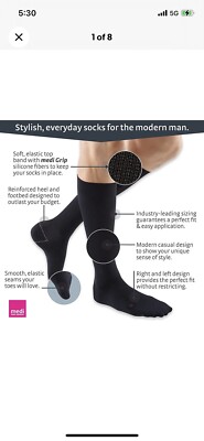 mediven Men Select 1520 mmHg Calf High Compression Stockings Closed Toe Black