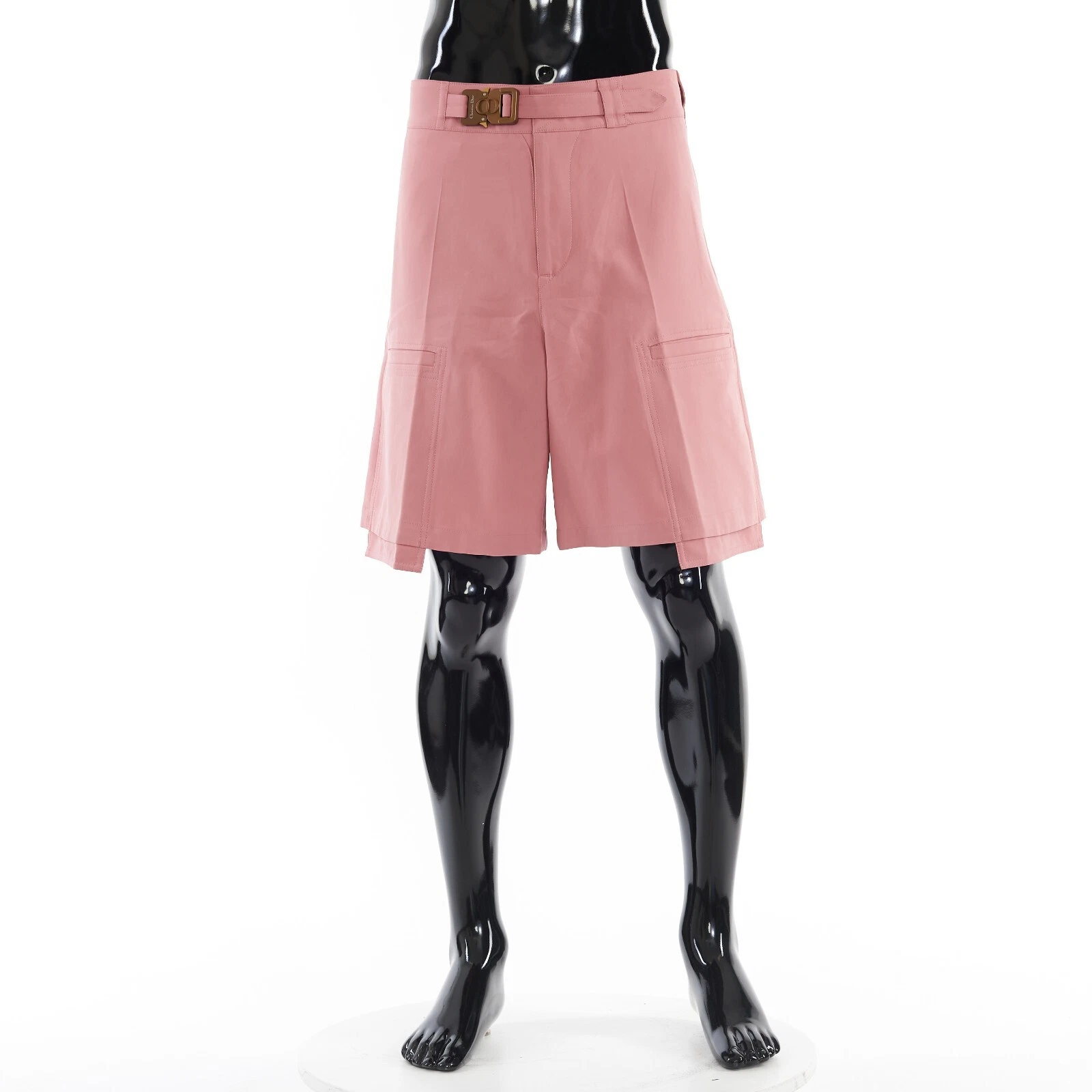 DIOR Bermuda Cargo Short avec Boucle en Coton Rose Faille