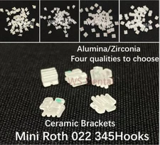 Dental Orthodontic Ceramic Brackets Bulk Mini Roth 022 345Hooks Alumina/Zirconia