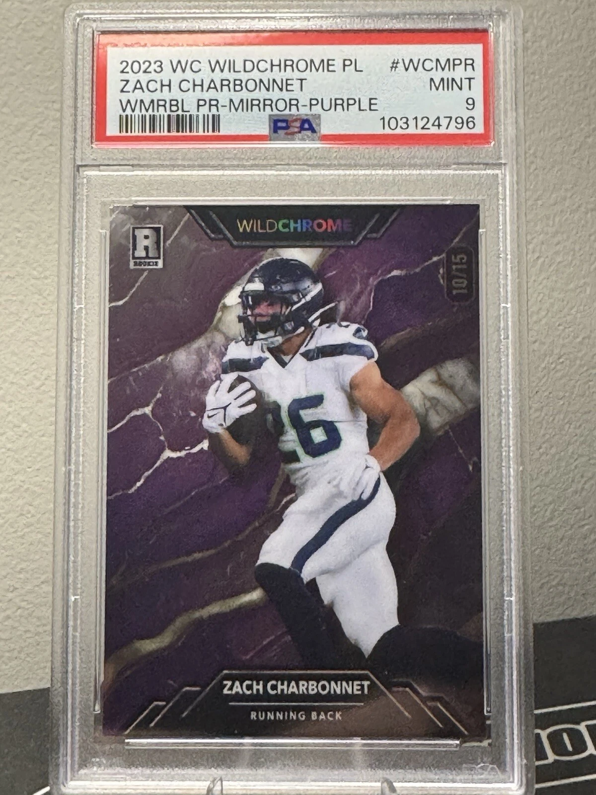 Zach Charbonnet Wild Card Wildchrome Pro-Look Wildmarble Promo #WCMPR Mirror Foil-Purple