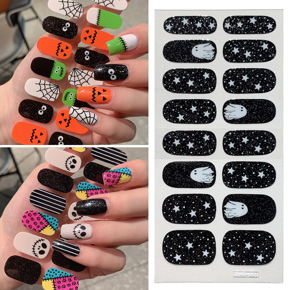 3D Nail Decals DIY Decals Halloween Nail Sticker Manicure Full Cover DIY Art