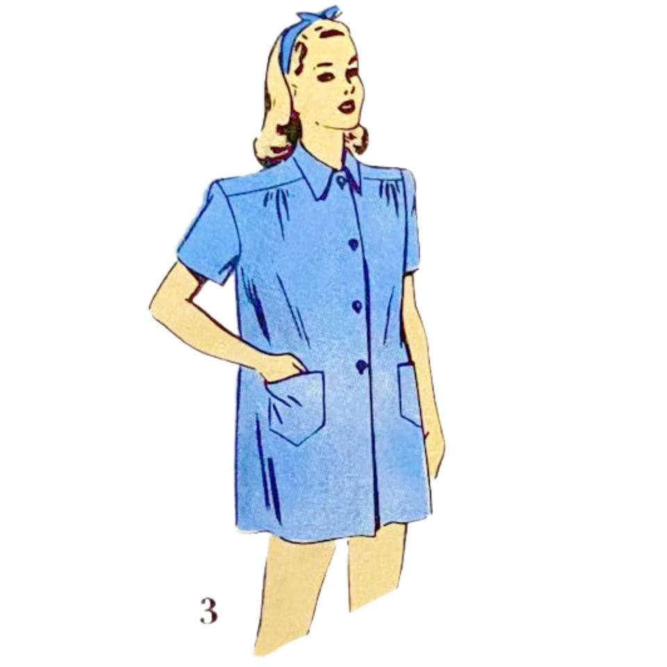 50s Pattern – Midriff Tie Top, Shorts & Coat - Bust=30” (76.2cm) - Image 3 of 3