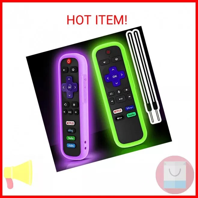 2 Pack Remote Cover for Roku, Battery Cover for TCL Roku Smart TV Steaming Stick