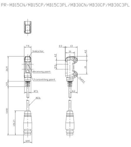 1pcs KEYENCE PR-MB30C3PL Photoelectric Sensor - Picture 2 of 2