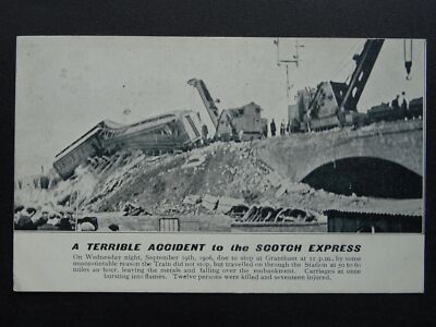Grantham GNR Lokomotive SCOTCH EXPRESS EIN SCHRECKLICHER UNFALL um 1906 PC von Wheeler