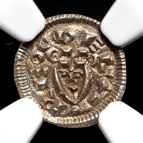 HUNGARY. Bela II, 1131-1141. Silver Denar, Portrait type, NGC MS62