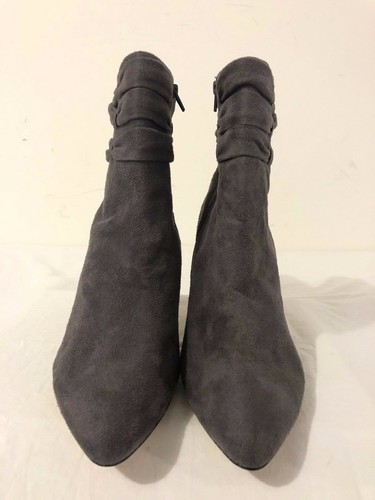 Liz Claiborne 'Ronaldo' Side-Zip Ankle Boots Booties Gray Fabric Size 8.5M - Picture 2 of 12