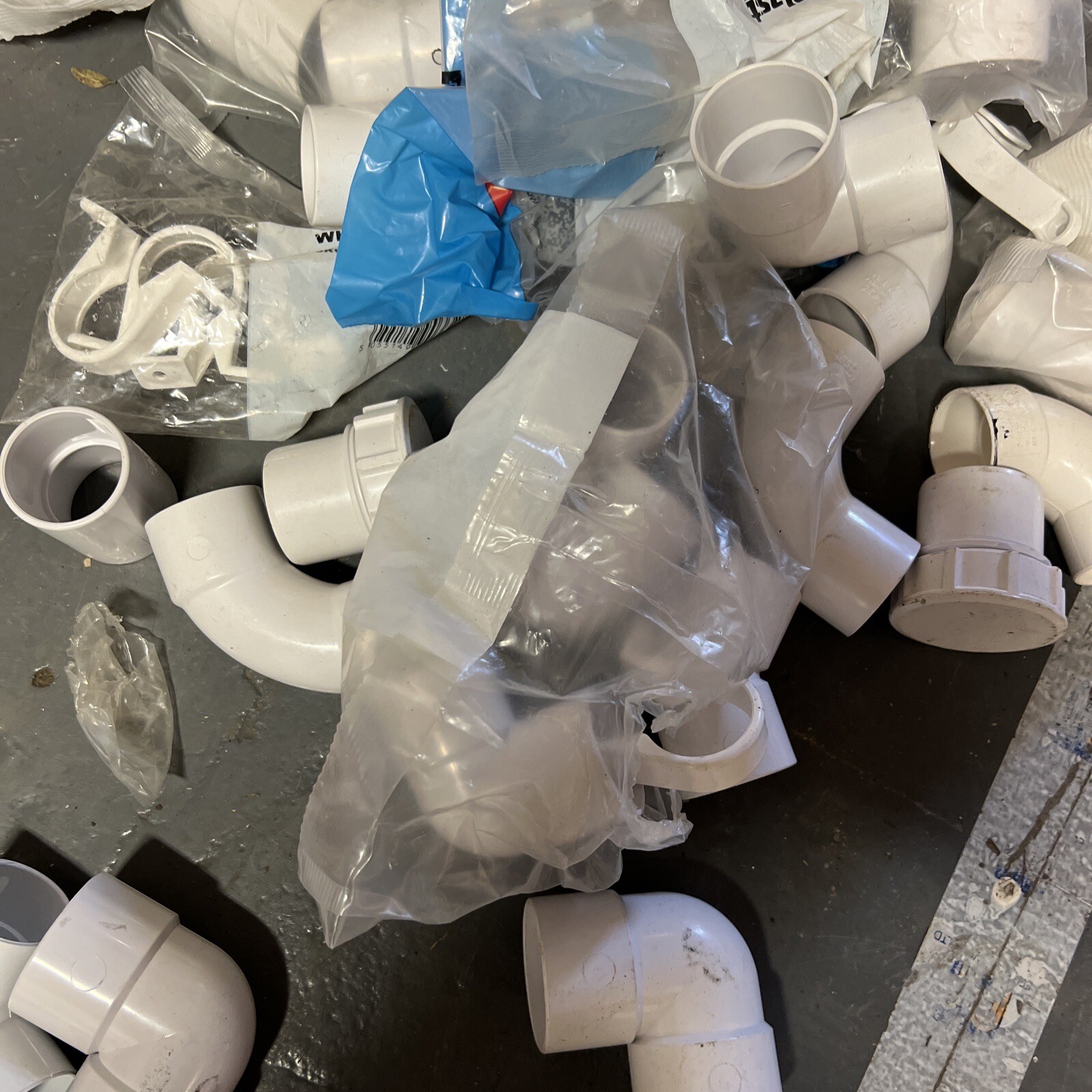Job lot white plastic waste pipe fittings eBay