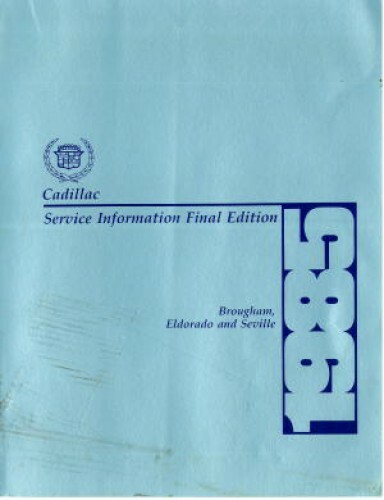 1985 Cadillac Brougham Eldorado and Seville Service Manual | eBay