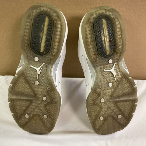 Jeter Jumpman Clutch Low Top Sneakers in White Cream Silver Men's Size 10 VGC - Picture 20 of 22