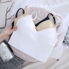 Bandeau Cropped Tube Bra - Bralette Removable Pads Seamless Lingerie Underwear