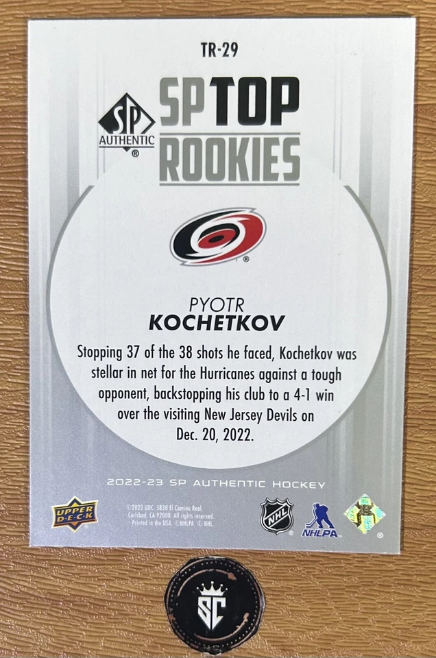 Pyotr Kochetkov 2022-23 Upper Deck SP Authentic Top Rookies #TR-29 - Image 2 of 2
