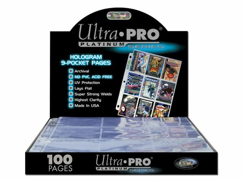100 x ULTRA PRO PLATINUM TRADING CARD 9 POCKET Sleeves Pages - Picture 3 of 4