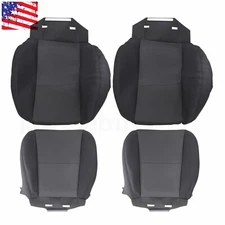 4x Fit 2007-14 Chevy Silverado 1500 2500HD 3500HD Bottom Top Cloth Seat Cover