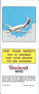 Safety Card - Beechcraft - Beech 1900D - 1994 (S4039)