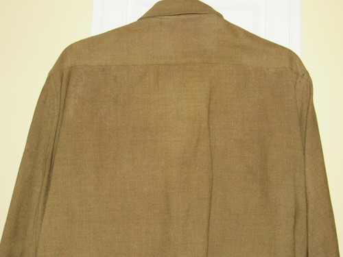 Vintage 40s WW2 US Army Wool Button Dress Shirt with Patch - Picture 7 of 8