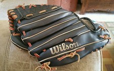 VINTAGE 1991-1993 WILSON BASEBALL GLOVE A2681 MAJOR LEAGUE SPLIT HINGE BLACKGOLD
