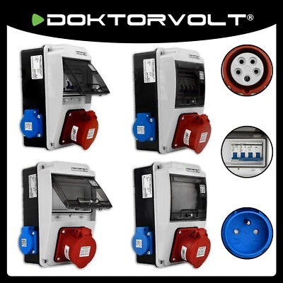 Wandverteiler XS 32A 2x230V IP44 Stromverteiler Komplett Verdrahtet Doktorvolt - Bild 1 von 4