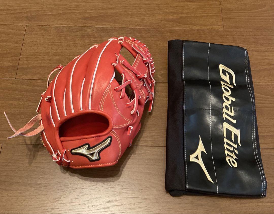 Mizuno Glove Elite イエロー/レッド Auth Baseball glove Mizuno Global Elite Infielderhardball