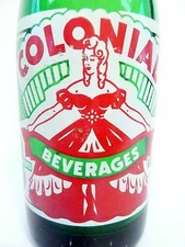 vintage ACL Soda Bottle: green COLONIAL of BETHEL PARK, PA - 7 oz VINTAGE ACL