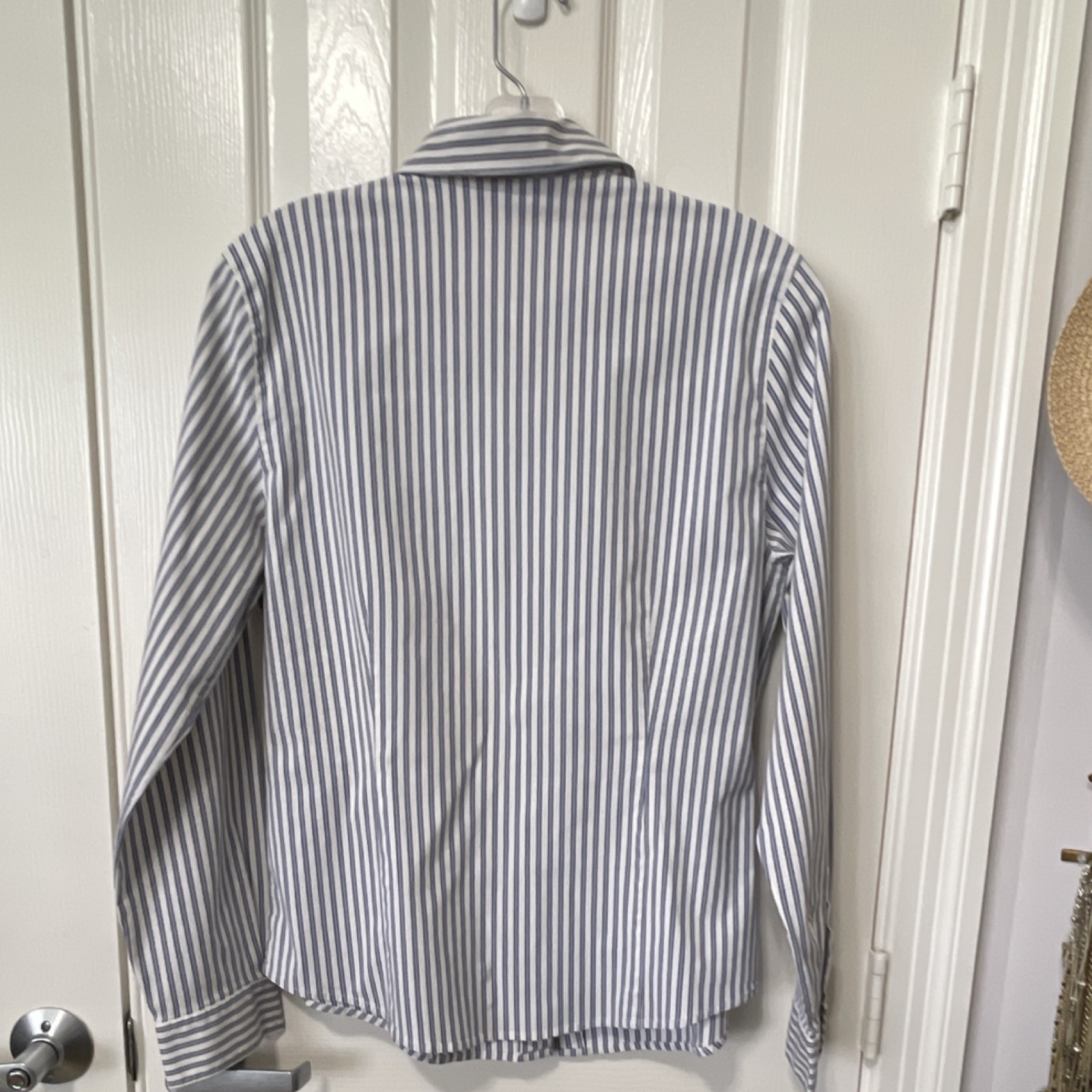 Talbots Striped Button-Up Collared Blouse White B… - image 3