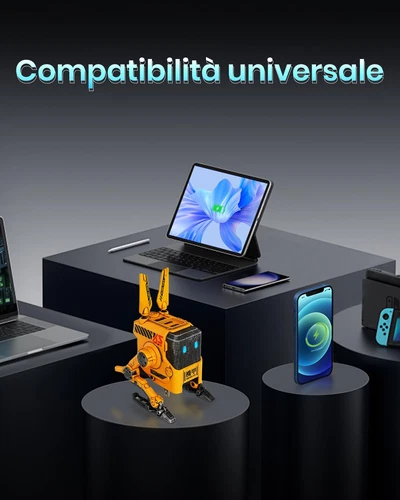 Cargador USB C GravaStar 65W, Bloque Cargador GaN Rápido Robot Alpha65, Fas... - Imagen 6 de 6