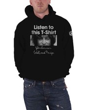 Image of John Lennon Hoodie Listen Lady Logo new Official Mens Black Pullover