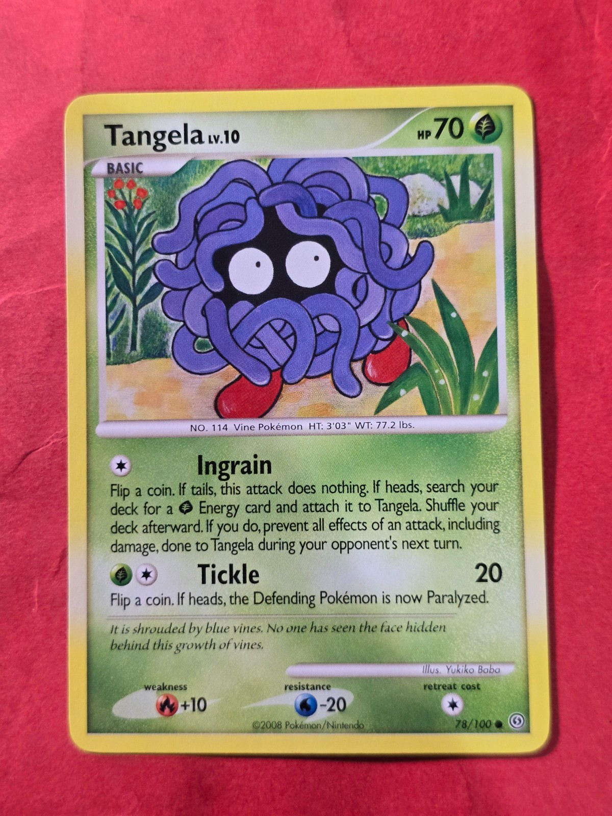 2008 Pokemon Diamond and Pearl Stormfront #78 Tangela, C, NF/H, cd32