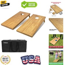 4 ft x 2 ft Regulation Size Wooden Cornhole Boards Set with Light Brown Finis...