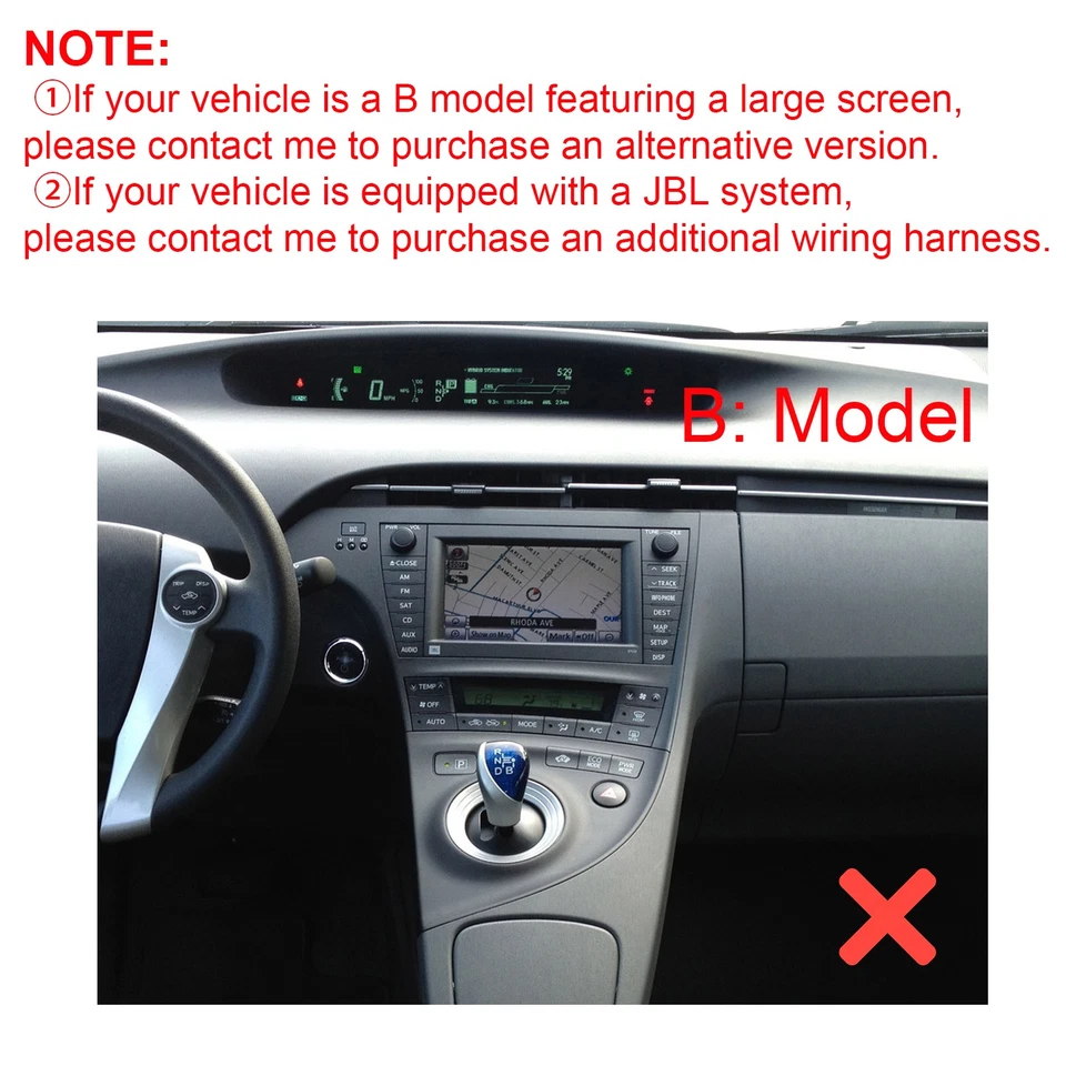 For Toyota Prius 2010-2015 Apple Carplay Car Stereo Radio Android 15 GPS Navi BT - Image 3 of 4