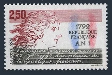 France 2302,MNH.Michel 2915. First French Republic,bicentennial,1992.