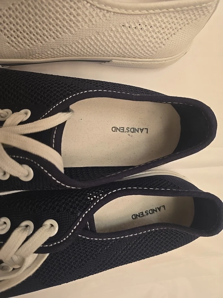 Zapatillas Land's End 2 Pares Blanco y Azul Marino Talla 7.5 Para Mujer Nuevas Foto 2 de 4