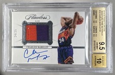 Charles Barkley 2019 Panini Flawless Prime GU Patch Auto 24/25 BGS 9.5/10