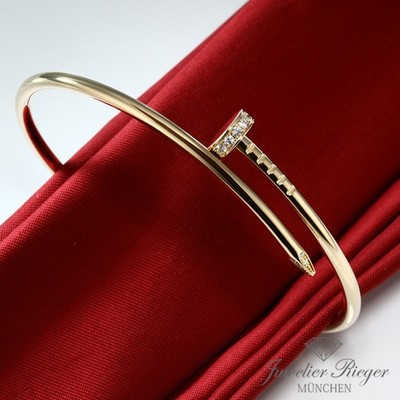 Cartier Armreif Juste un Clou SM Gelbgold 750 Diamanten Größe 17 2021 B6066117