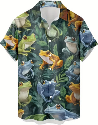 Tropical Forest Frog 3D Print Hawaiian Shirt - Adults & Youth
