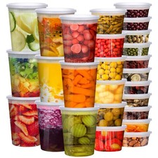 Deli Containers with Lids 48 Sets 8,16, 32 oz 16 Each  - Food Storage Conta...