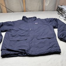 Patagonia Jacket Mens XL Blue Isthmus Quilt Lined Insulated Rain Wind Full Zip