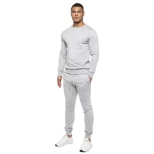 Kruze Mens Fleece Tracksuit Set Pullover Plain Sweatshirt Joggers Casual 2-piece