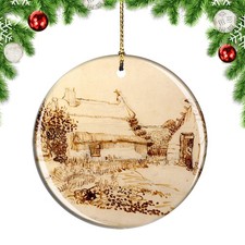 Van Gogh Two Cottages At Saintesmariesde Christmas ornament city travel souvenir