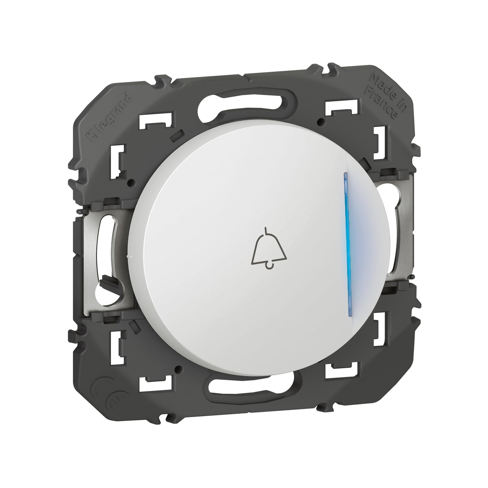 Bouton poussoir lumineux dooxie 6A avec icône sonnette pour entrée